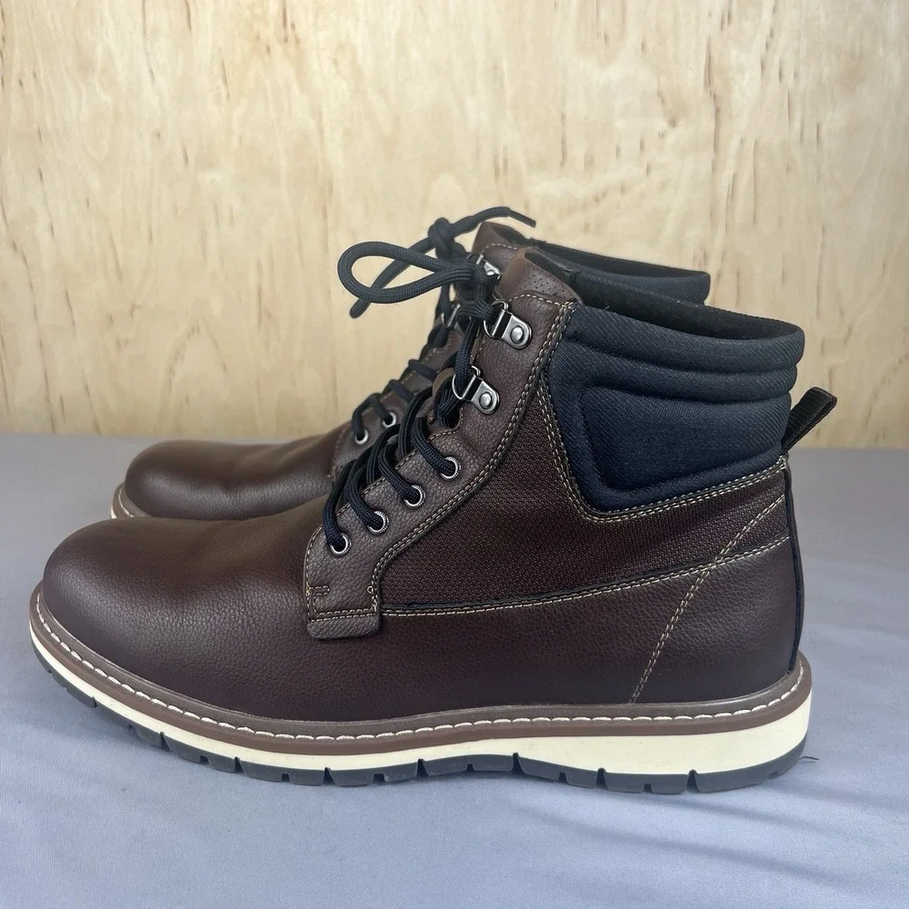 Alesbury Men's Size 11 Brown Faux Leather Ankle Boots Casual  Shoes Used